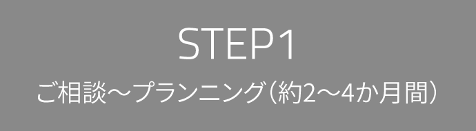 STEP1 ご相談～プランニング（約2～4か月間）